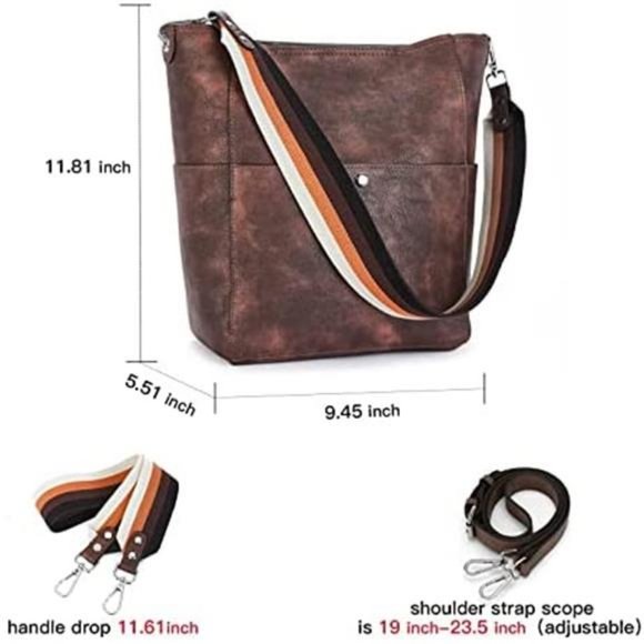 COPY - BROMEN Handbags for Women Bucket Bags Vegan Leather Purses and Handbags